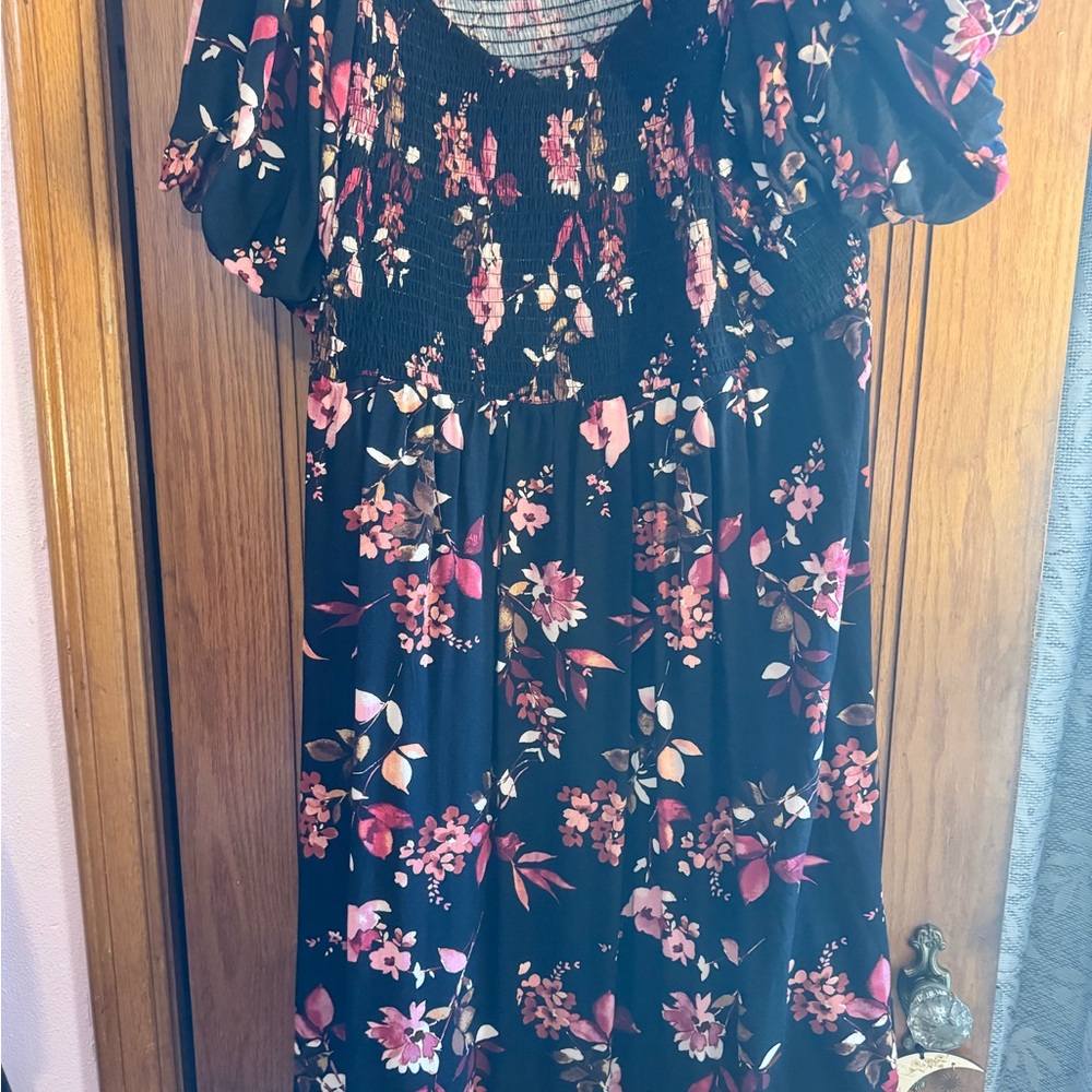 Maurices Black Floral Midi Dress